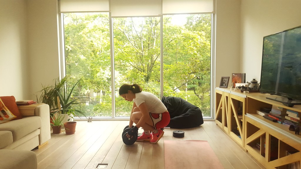Transforming my living room into a gym